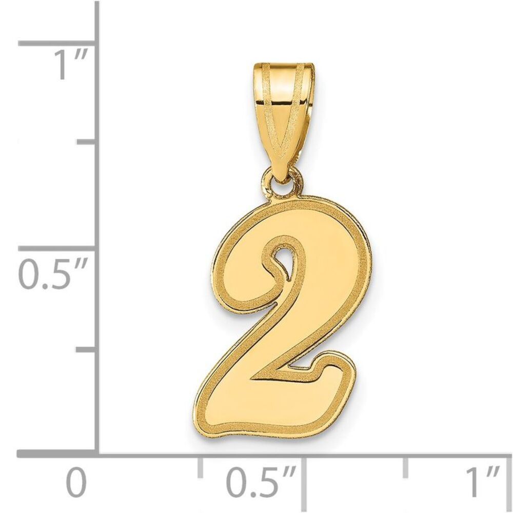 Kazi Luxury 14k Yellow Gold Brushed Border Script… - image 3